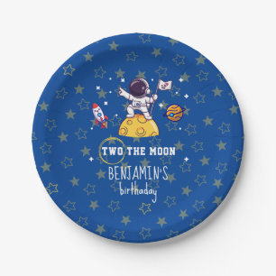 Two The Moon Second Birthday KIds Paper Plates