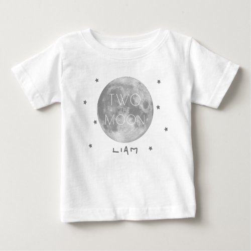 Two the Moon Silver 2nd Birthday Boy Baby T_Shirt