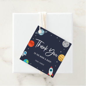 Two The Moon Space Theme Birthday Party Thank You Favor Tags