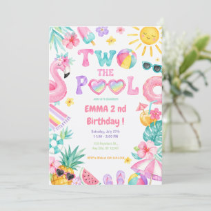 Two the Pool Tropical 2nd Birthday Invitation