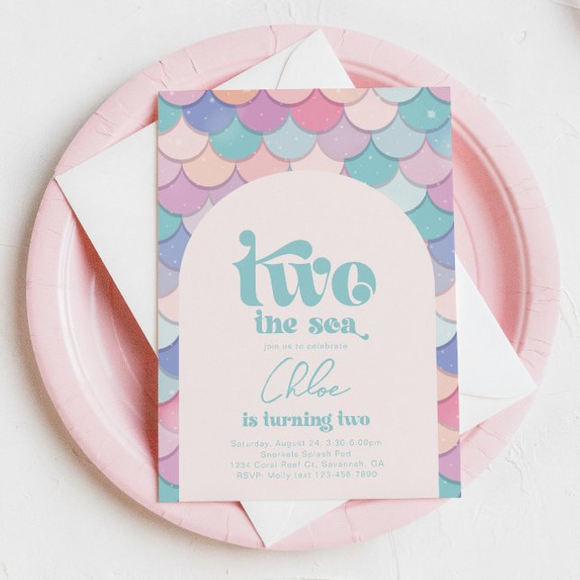 Two the Sea Arch Mermaid Invitation (Creator Uploaded)