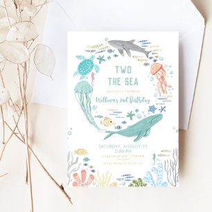 Two The Sea Boys 2nd Birthday Invitation