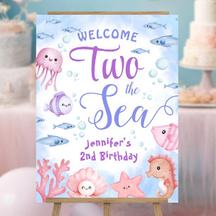 Two The Sea! Girls 2nd Birthday Cute Ocean Foam Board