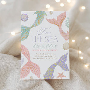 Two the Sea Mermaid 2nd Birthday Party Invitation