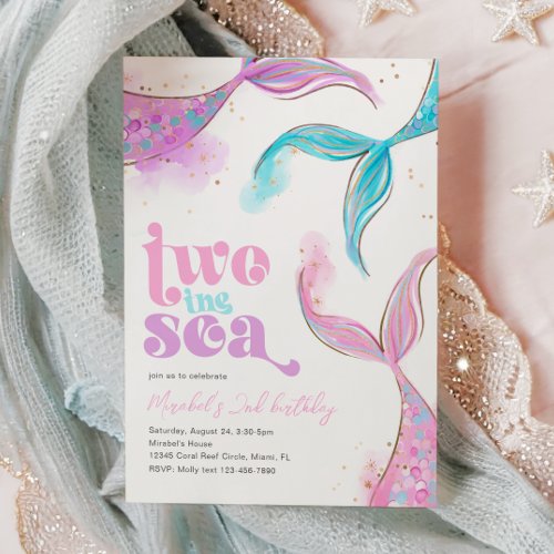 Two the Sea Mermaid Birthday Invitation