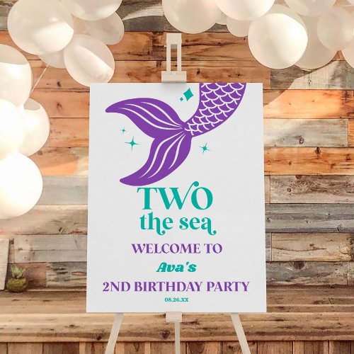 Two The Sea Mermaid Birthday Party Welcome Sign