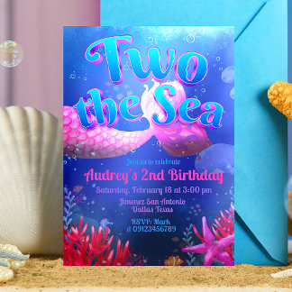 Two the Sea - Mermaid Invitation