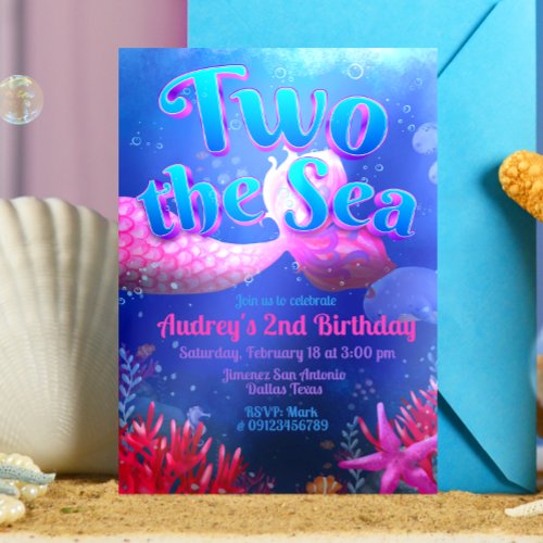 Two the Sea _ Mermaid Invitation