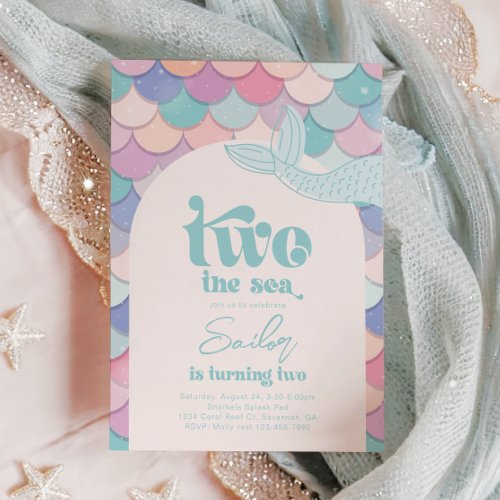 Two the Sea Mermaid Invitation