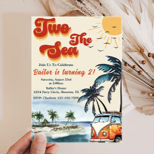 Two the Sea Surf Beach 2nd Birthday Invitation