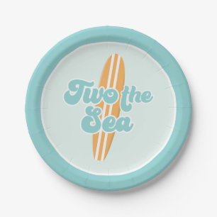 Two the sea Surf Beach 2nd Birthday Paper Plates