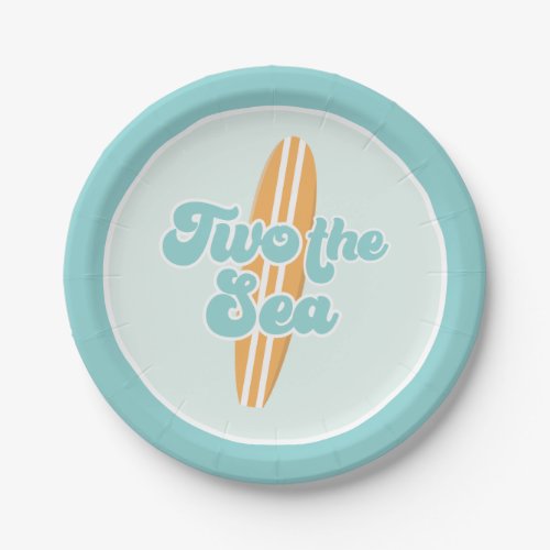 Two the sea Surf Beach 2nd Birthday Paper Plates