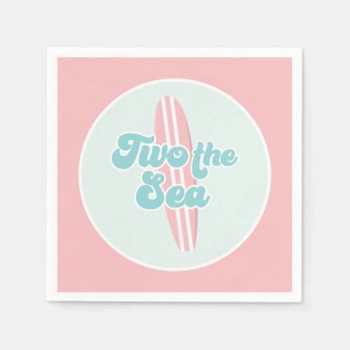 Two the sea Surf Beach 2nd Birthday Paper Plates Napkins