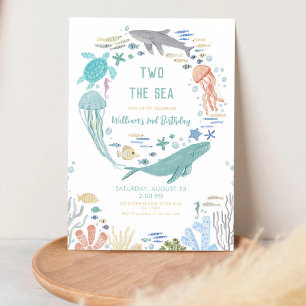 Two The Sea Whale Boy 2nd Birthday Invitation