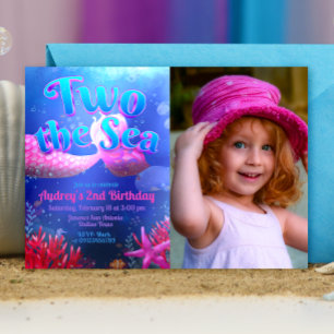 Two the Sea with Photo Landscape Invitation