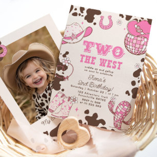 Two the West Cowgirl 2nd Birthday Invitation