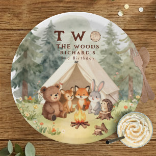Two the Woods Happy Camper 2nd Birthday Paper Plates