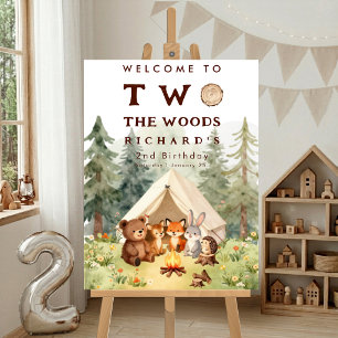 Two the Woods Happy Camper 2nd Birthday Welcome Foam Board