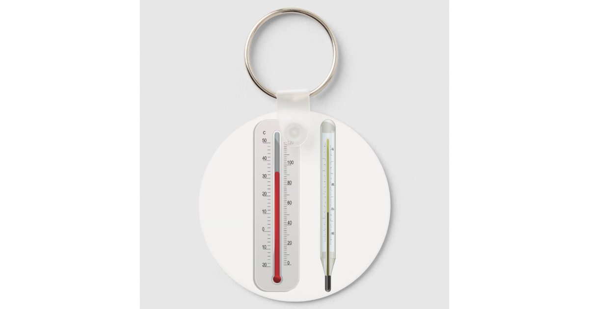 Two Thermometers Keychain Zazzle