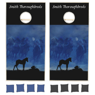 Two Thoroughbred Racehorse Foals Cornhole Set