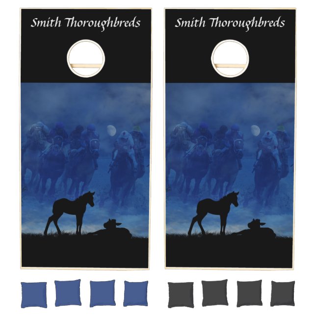 Two Thoroughbred Racehorse Foals Cornhole Set (Set)