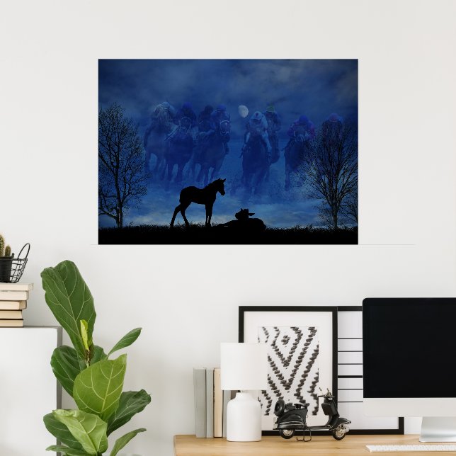Two Thoroughbred Racehorse Foals Poster (Home Office)