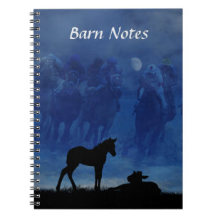 Two Thoroughbred Racehorse Foals Spiral Notebook
