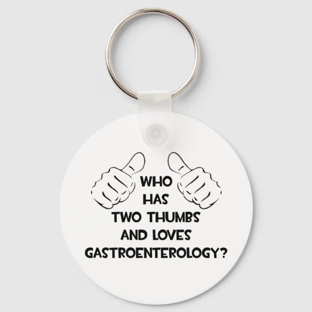 Two Thumbs and Loves Gastroenterology Keychain (Front)