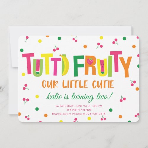 Two_Ti Fruiti Second Birthday Party Invitation