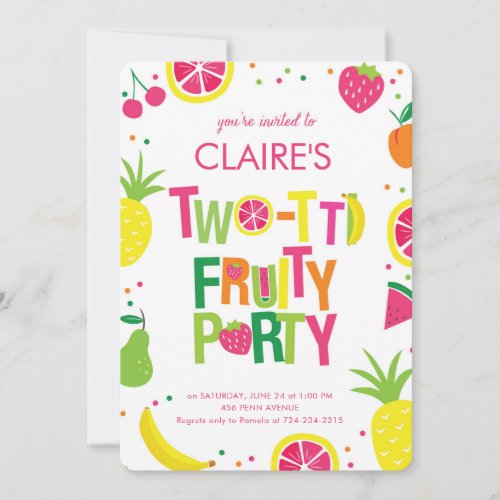Two_Ti Fruiti Second Birthday Party Invitation