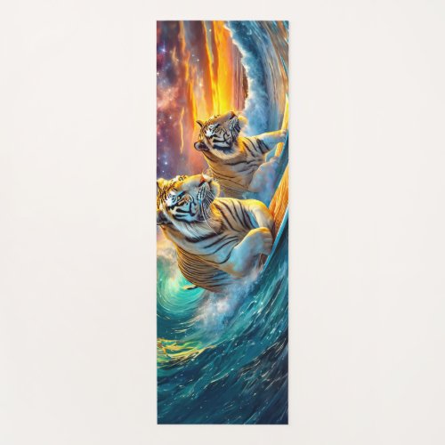 Two Tigers Surfing Design By Rich AMeN Gill Yoga Mat
