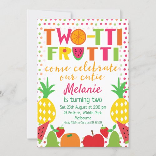 Two_tii Fruit Come Celebrate 2nd Birthday invite