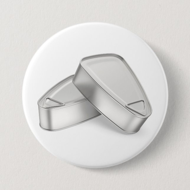Two tin cans with ham, fish, or other food button (Front)
