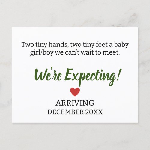 Two tiny hands two tiny feet a baby girlboy we  postcard