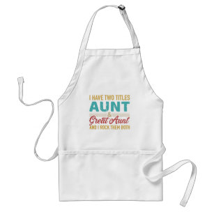 Two titles aunt and great aunt vintage retro adult apron