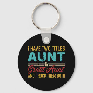 Two titles aunt and great aunt vintage retro keychain