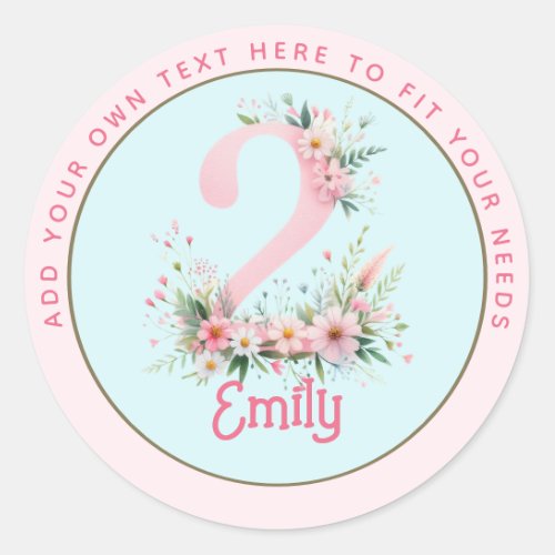 TWO Today Fairy Pink Princess Fairytale Fairycore Classic Round Sticker