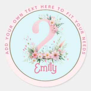 TWO Today Fairy Pink Princess Fairytale Fairycore Classic Round Sticker