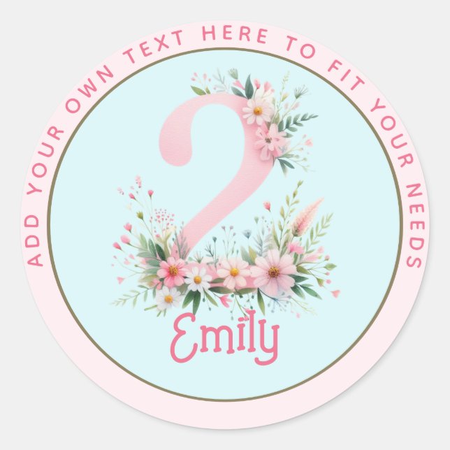 TWO Today Fairy Pink Princess Fairytale Fairycore Classic Round Sticker (Front)