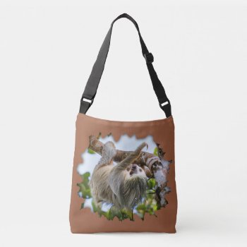 Two-toed Sloth Hanging In A Tree Crossbody Bag by JukkaHeilimo at Zazzle