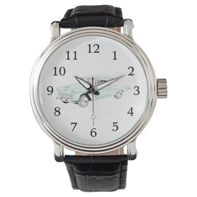 Two Tone 1955 Chevy Bel Air Illustration Watch (Front)