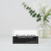 Two Tone Black White, Professional Business Card (Standing Front)
