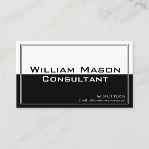 Two Tone Black White, Professional Business Card