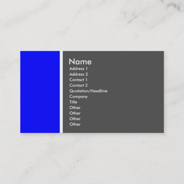 Two Tone (Blue and Gray) - Customized Business Card (Front)