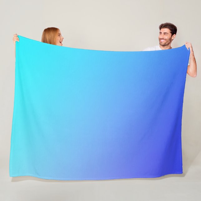Two Tone Blue Color Combination  Fleece Blanket (In Situ)