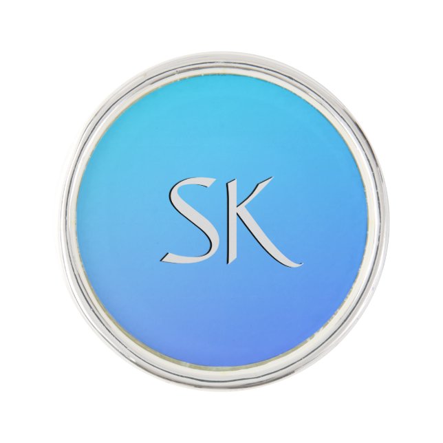 Two Tone Blue Color Combination Personal  Lapel Pin (Front)