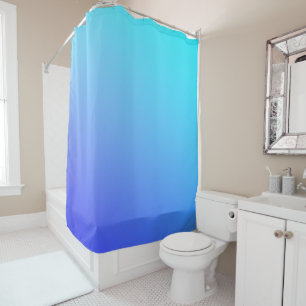 Two Tone Blue Color Combination Shower Curtain