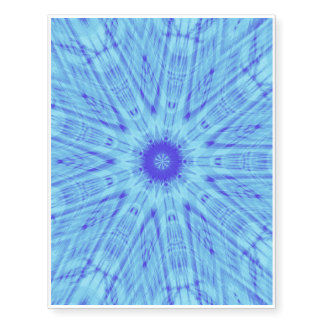 Two-tone blue ikat in 9-pointed star pattern temporary tattoos
