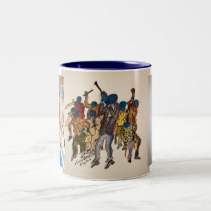 Two tone blue Jazz Series, Eleven ounce coffee mug