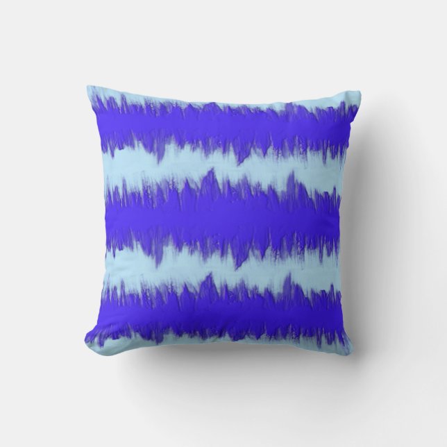 Two Tone Blue Pulse Throw Pillow (Front)